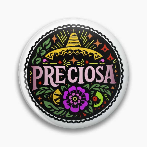 Item preview, Preciosa: A Stylish Mexican-Inspired Text Badge Design designed and sold by Edgar Ramirez.