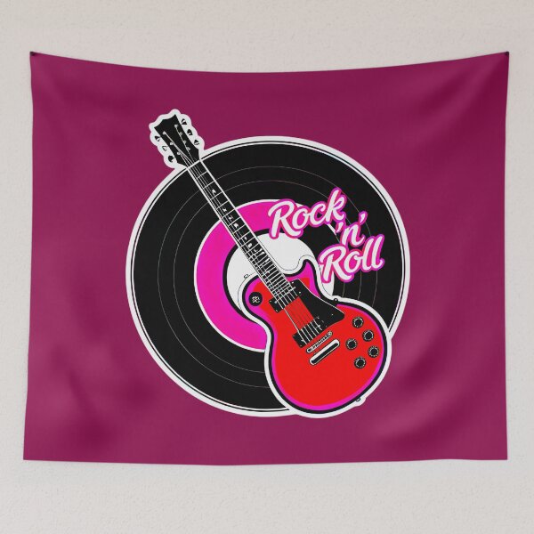 Item preview, Rock 'n' Roll Lover Vinyl Record And Electric Guitar Logo designed and sold by TheArtOfPat.