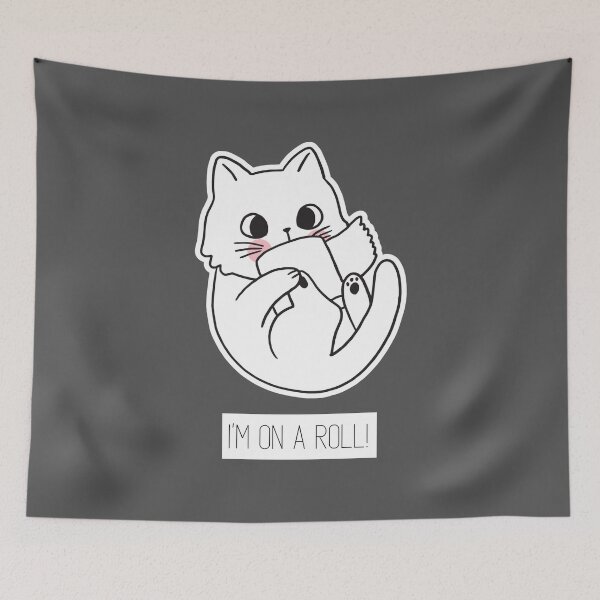Item preview, I'm on a roll #CatGifts #CatLady #CatMom #CatDad #CatLife designed and sold by Anna Halasek.