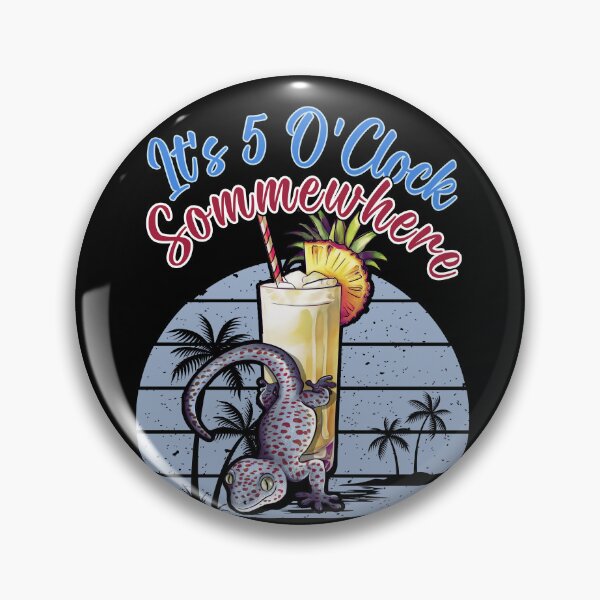 Item preview, It's 5 O'Clock Somewhere Cute Gecko Summer designed and sold by BeataY6Art.