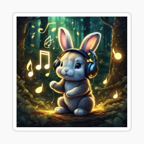 Item preview, Bunny wearing Headphones designed and sold by Jbl55.