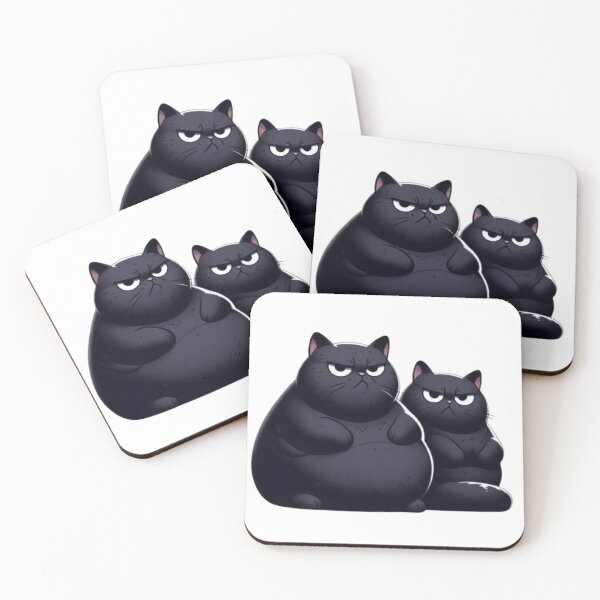 Item preview, Two Fat Black Cats Judging You designed and sold by FuzyFriendHaven.