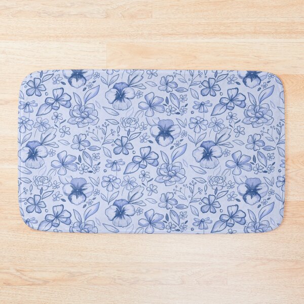 Item preview, Blue florals designed and sold by Hailey Gal Art.
