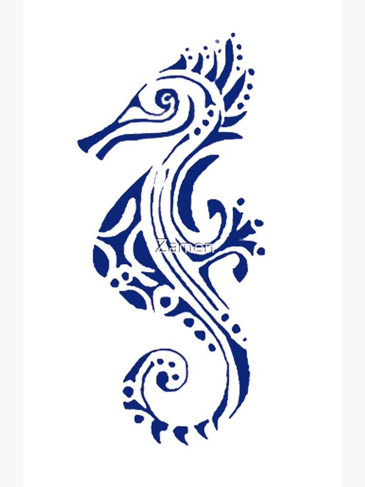 Seahorse tattoo | Public domain vectors