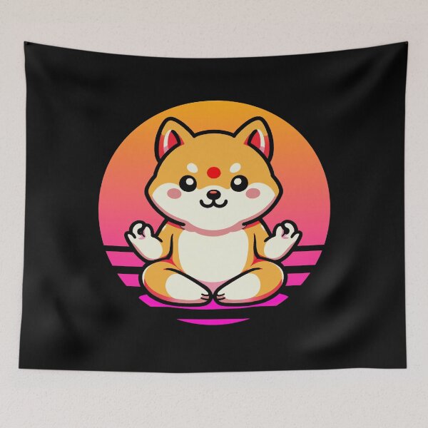 Item preview, Shiba Inu Meditating Dog Puppy Yoga designed and sold by DivineMovement.