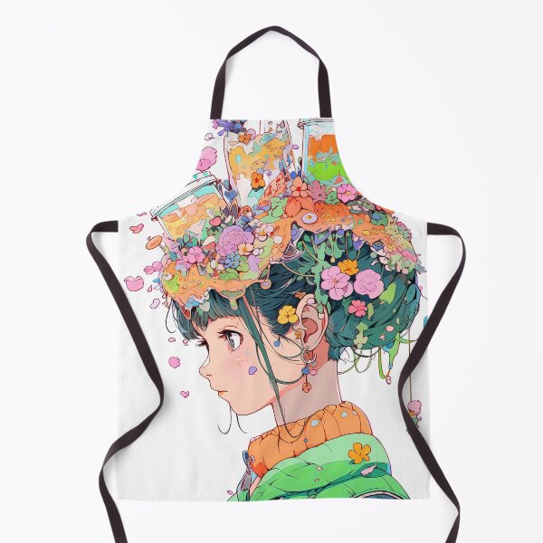 Item preview, Colorful Vibrant Floral Drink Anime Girl designed and sold by bubblegoth.