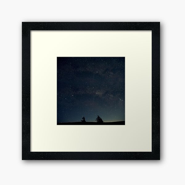 Starry night over the trees Framed Art Print