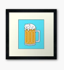 Cat Beer Framed Print