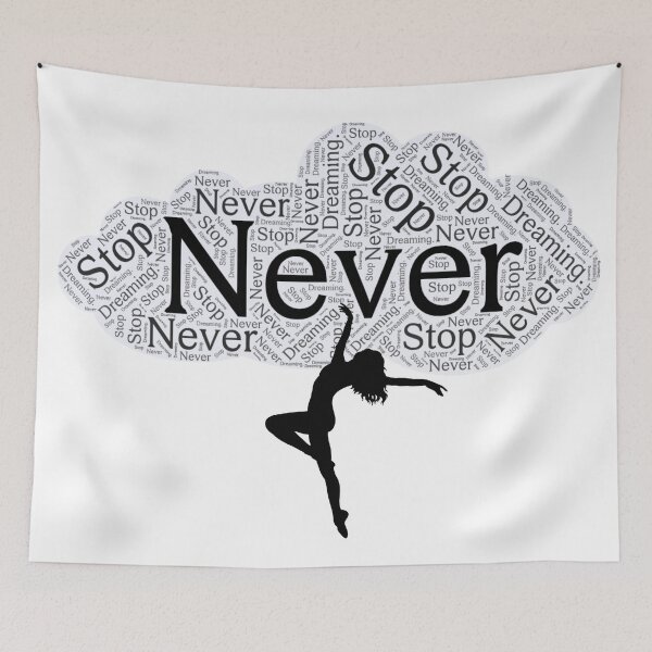 Item preview, Never Stop Dreaming Word Cloud Art designed and sold by DesignAnother.