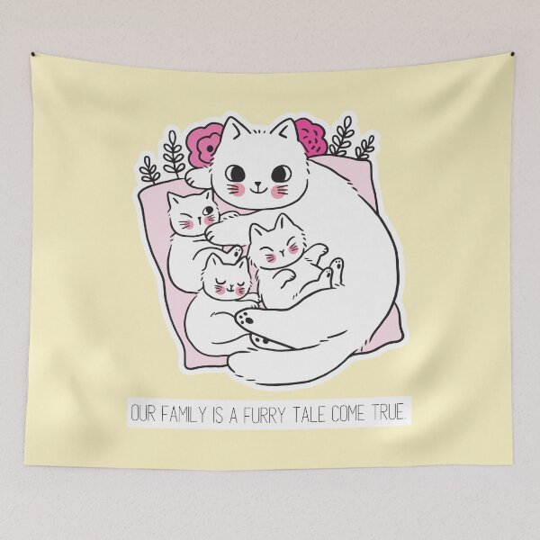 Item preview, Our family is a furry tale come true #CatGifts #CatLady #CatMom #CatDad #CatLife designed and sold by Anna Halasek.