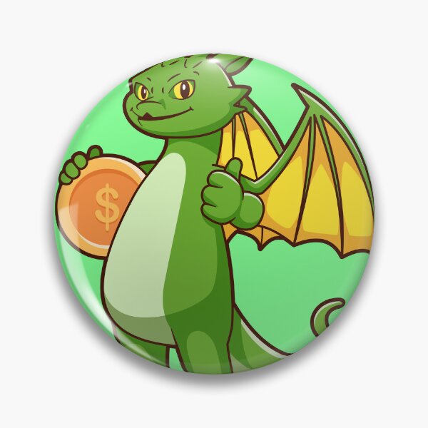 Item preview,  Green Dragon Holding Gold Coin Thumbs Up Cartoon Vector Icon designed and sold by hjian8219.