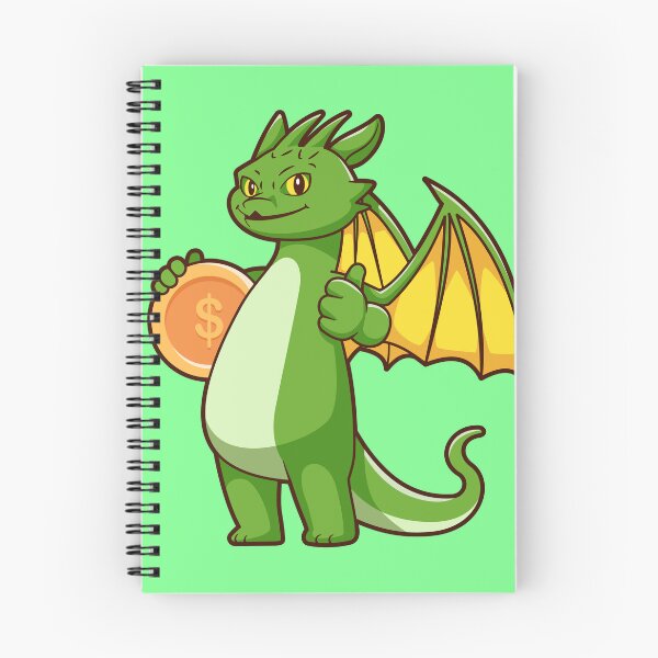 Item preview,  Green Dragon Holding Gold Coin Thumbs Up Cartoon Vector Icon designed and sold by hjian8219.