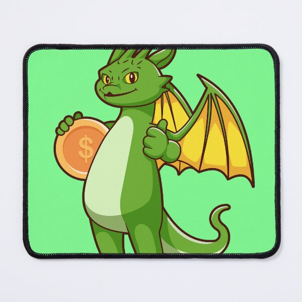 Item preview, Green Dragon Holding Gold Coin Thumbs Up Cartoon Vector Icon designed and sold by hjian8219.