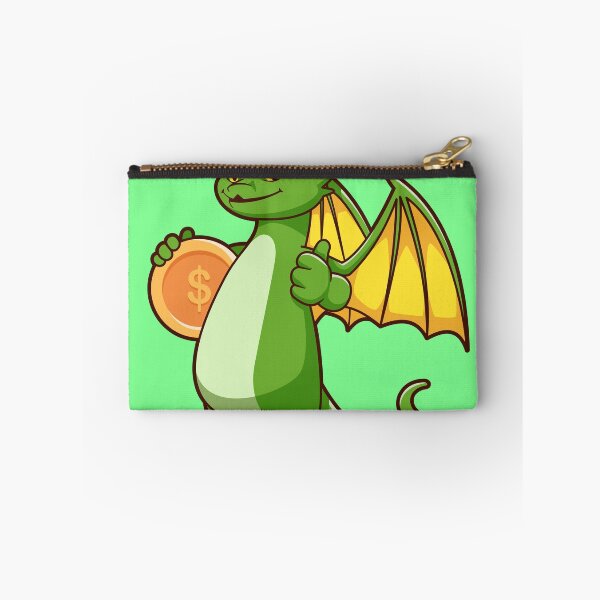 Item preview,  Green Dragon Holding Gold Coin Thumbs Up Cartoon Vector Icon designed and sold by hjian8219.