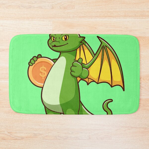 Item preview,  Green Dragon Holding Gold Coin Thumbs Up Cartoon Vector Icon designed and sold by hjian8219.