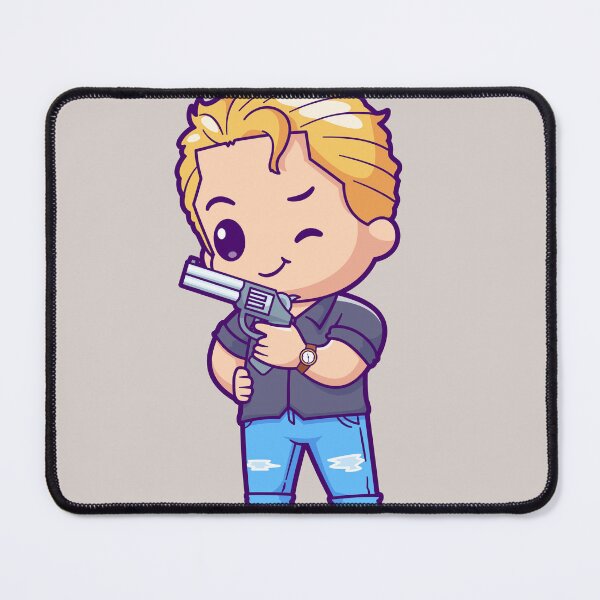 Item preview, Cute Man Holding Gun Pistol Cartoon Vector Icon designed and sold by hjian8219.