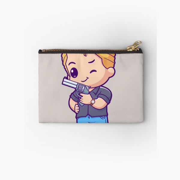 Item preview, Cute Man Holding Gun Pistol Cartoon Vector Icon designed and sold by hjian8219.