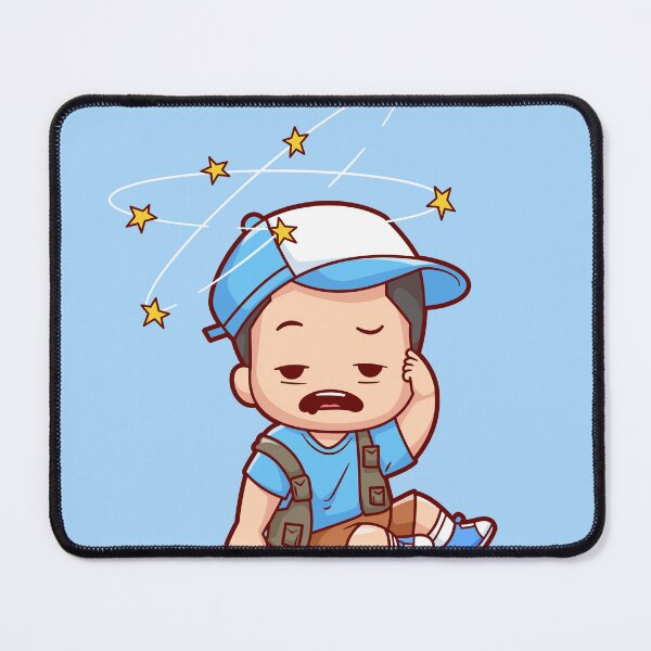 Item preview, Cute Boy with Headache Cartoon Vector Icon designed and sold by hjian8219.