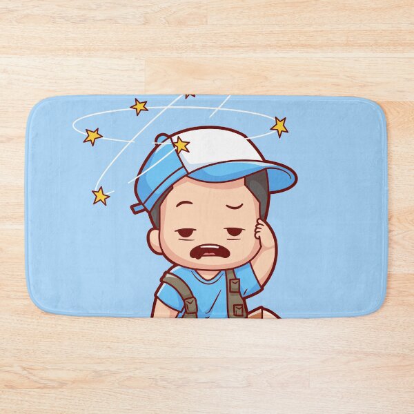 Item preview, Cute Boy with Headache Cartoon Vector Icon designed and sold by hjian8219.