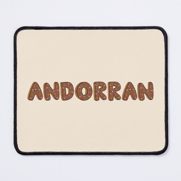 Item preview, Andorran Word Shaped Like Chocolate Donuts designed and sold by DonutsWords.