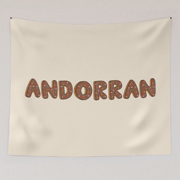 Item preview, Andorran Word Shaped Like Chocolate Donuts  designed and sold by DonutsWords.