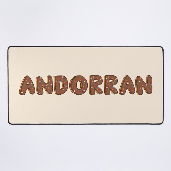 Item preview, Andorran Word Shaped Like Chocolate Donuts designed and sold by DonutsWords.