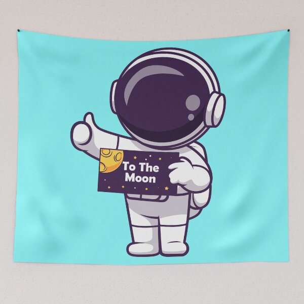 Item preview, Cute Astronaut Holding Moon Board Cartoon Vector Icon designed and sold by hjian8219.