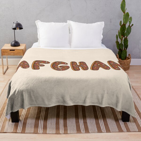 Item preview, Afghan Word Shaped Like Chocolate Donuts  designed and sold by DonutsWords.