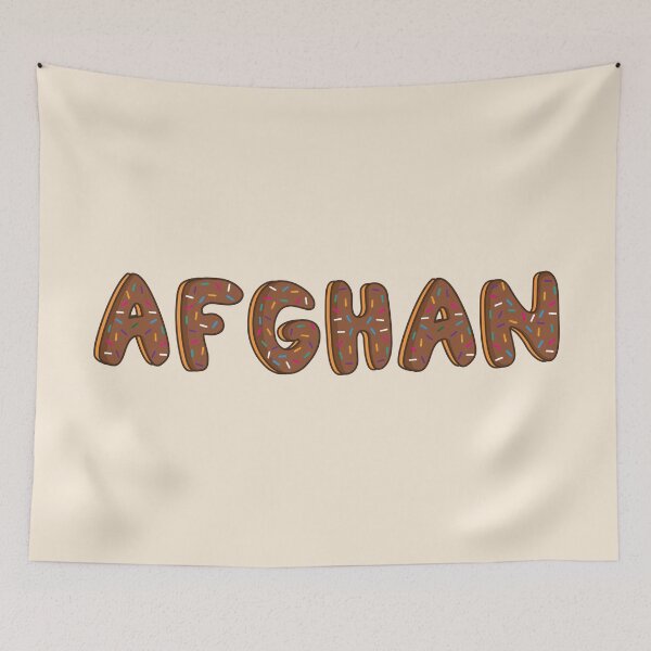 Item preview, Afghan Word Shaped Like Chocolate Donuts  designed and sold by DonutsWords.