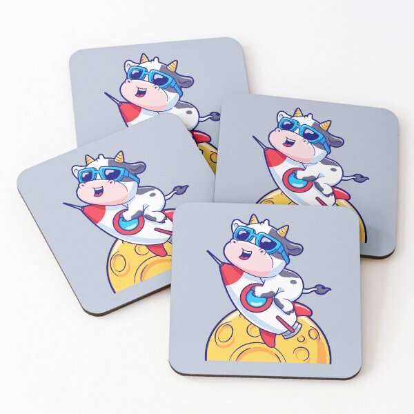 Item preview, Cute Cow Flying with Rocket Cartoon Vector Icon designed and sold by hjian8219.