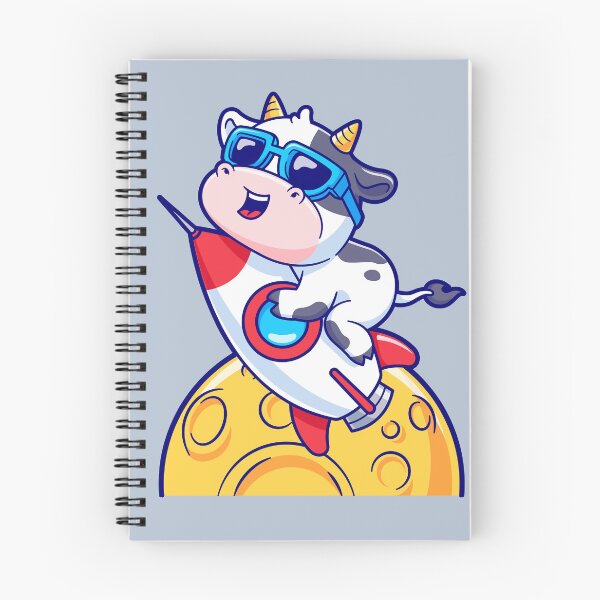 Item preview, Cute Cow Flying with Rocket Cartoon Vector Icon designed and sold by hjian8219.