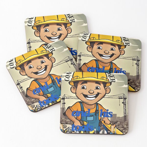 Item preview, Construction worker and his tools designed and sold by sadeek1021953Ss.