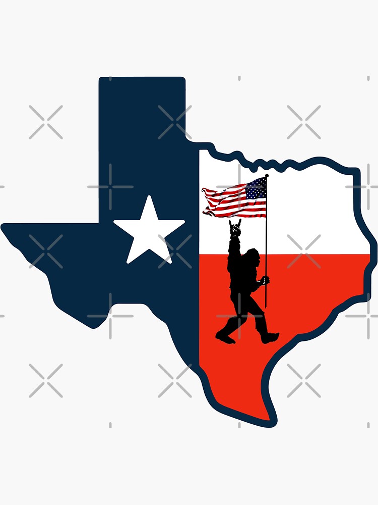 Thumbnail 3 of 3, Sticker, Friendly BIGFOOT IN TEXAS designed and sold by NativeGraffix.