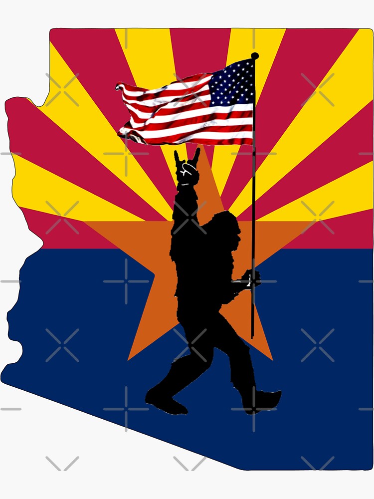 Thumbnail 3 of 3, Sticker, Friendly Bigfoot in Arizona  designed and sold by NativeGraffix.