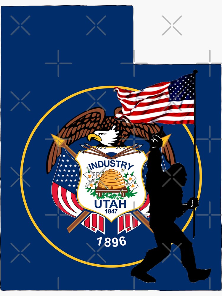 Thumbnail 3 of 3, Sticker, Friendly Bigfoot in Utah designed and sold by NativeGraffix.