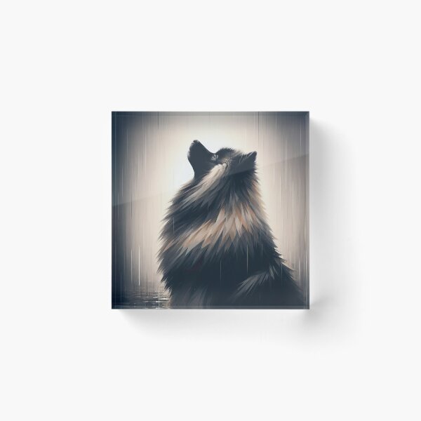 Item preview, Keeshond's Rainy Reverie - Contemplative Dog under the Rain designed and sold by Woof-n-Wear.