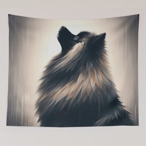 Item preview, Keeshond's Rainy Reverie - Contemplative Dog under the Rain designed and sold by Woof-n-Wear.