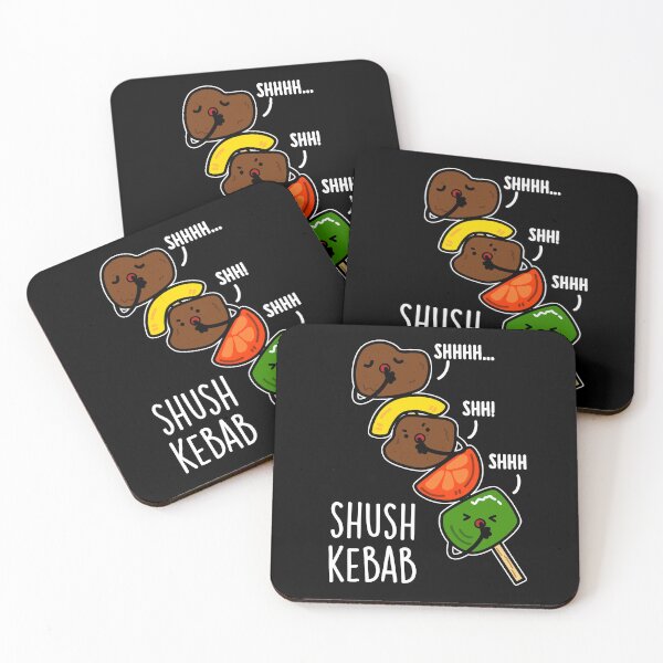 Item preview, Shush Kebab Funny Food Pun (Dark BG) designed and sold by punnybone.
