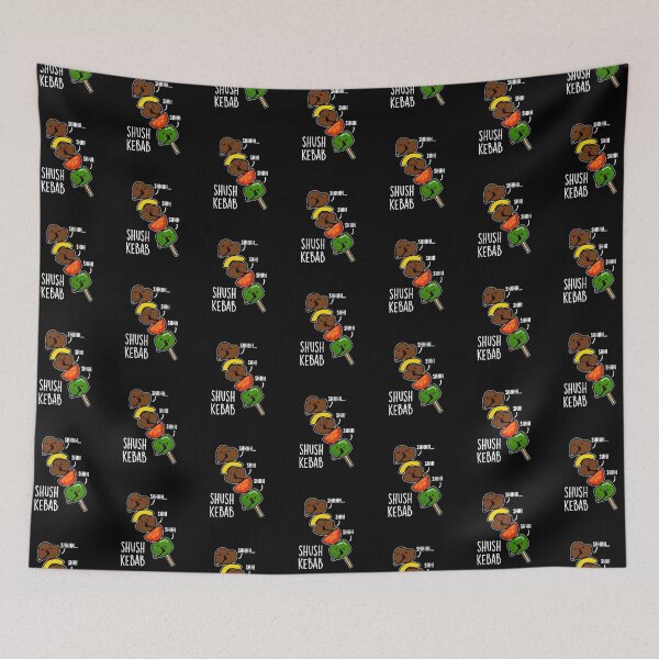 Item preview, Shush Kebab Funny Food Pun (Dark BG) designed and sold by punnybone.