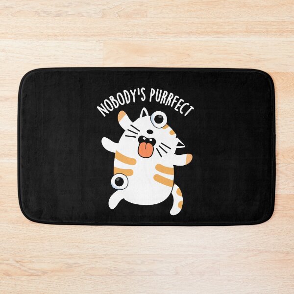 Item preview, Nobody's Purrfect Funny Cat Pun (Dark BG) designed and sold by punnybone.