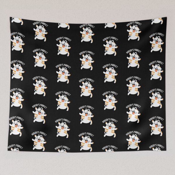 Item preview, Nobody's Purrfect Funny Cat Pun (Dark BG) designed and sold by punnybone.