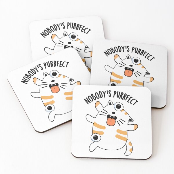 Item preview, Nobody's Purrfect Funny Cat Pun  designed and sold by punnybone.