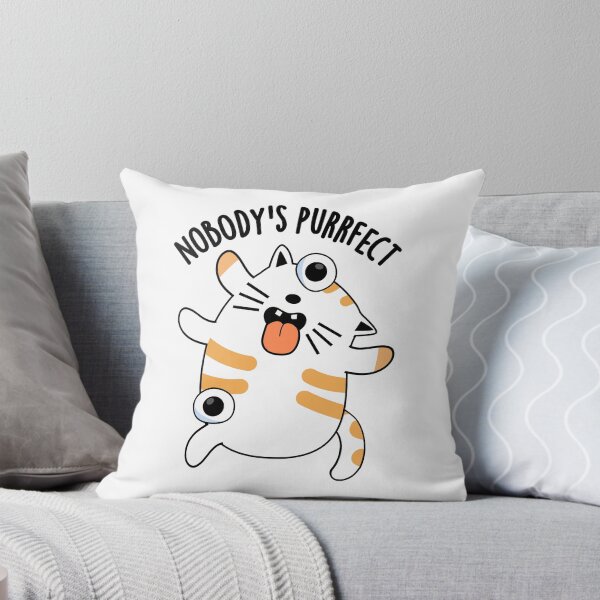 Item preview, Nobody's Purrfect Funny Cat Pun  designed and sold by punnybone.