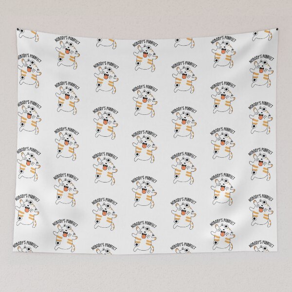 Item preview, Nobody's Purrfect Funny Cat Pun  designed and sold by punnybone.