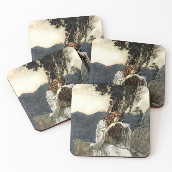 Item preview, Brünnhilde Kisses the Ring - Arthur Rackham - Ring of the Nibelung designed and sold by forgottenbeauty.