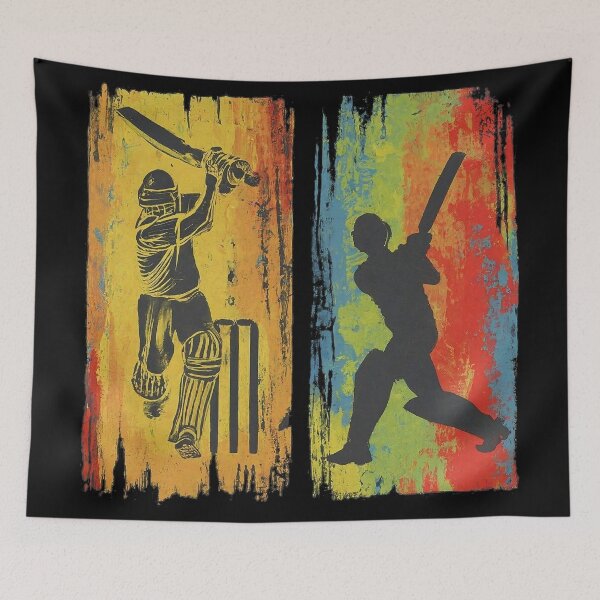 Item preview, Cricket Batsman and Bowler Urban Art designed and sold by SportsT-Shirts.