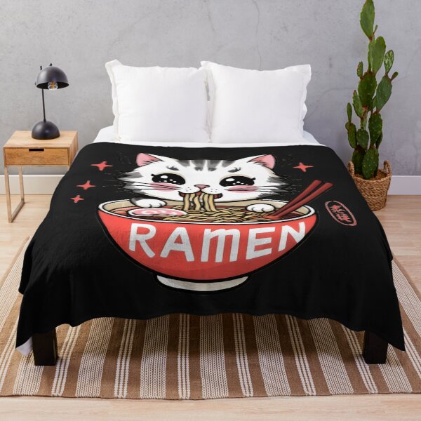 Item preview, cute cat eating Ramen designed and sold by GogoGrove.