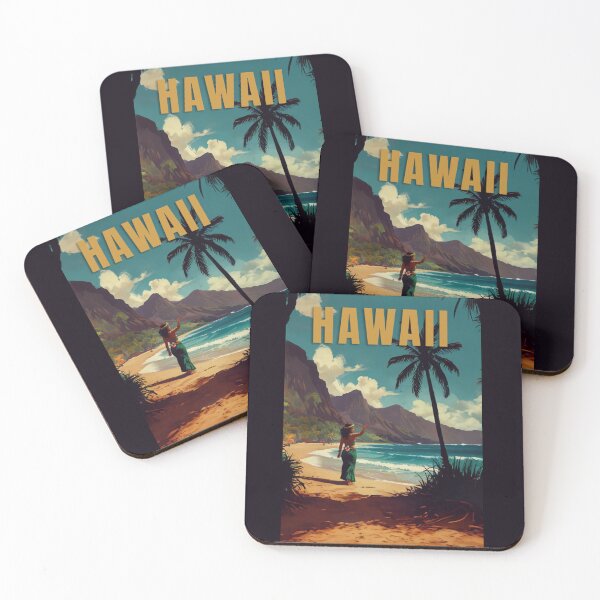 Item preview, Hawaii retro poster vacation relax gif designed and sold by La Loca.