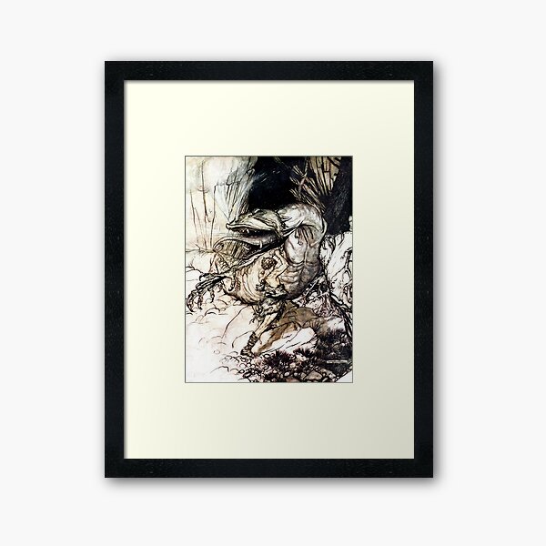 Item preview, Sigurd Kills the Dragon - Arthur Rackham designed and sold by forgottenbeauty.