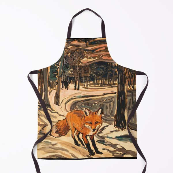 Item preview, Fox Portrait. Winter season, snowy fox, vintage fox, fox painting, Edvard Munch style designed and sold by FoxVibes.